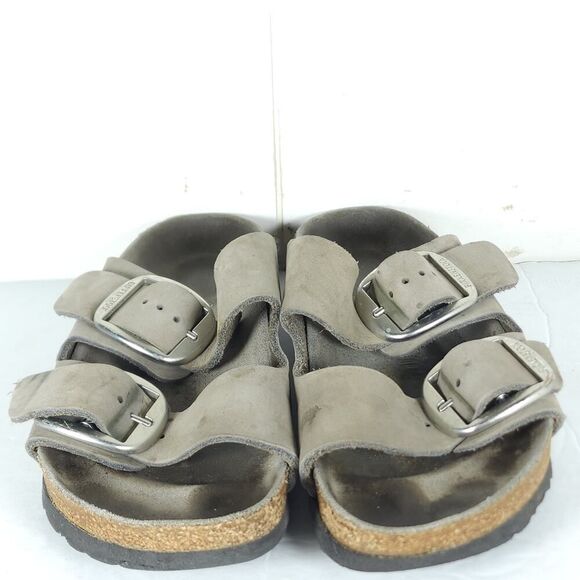 BIRKENSTOCK Women's Arizona Big Buckle US7 EU38 Gray Nubuck Slide Sandals Shoes - Picture 5 of 16